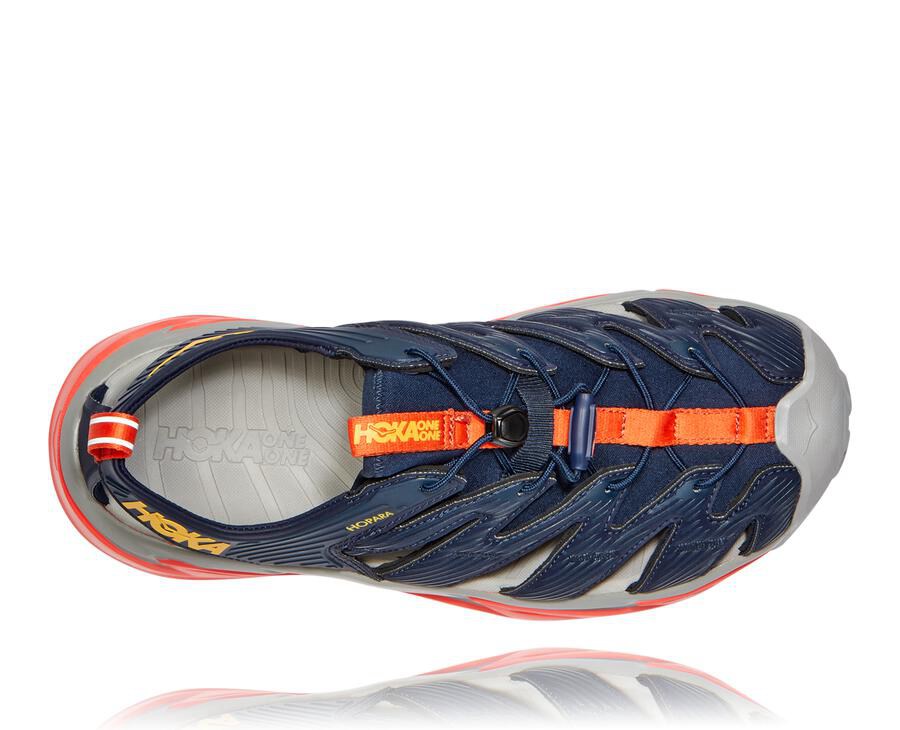 Sandals Mens - Hoka One One Hopara - Black/Red - SRJCTVN-60